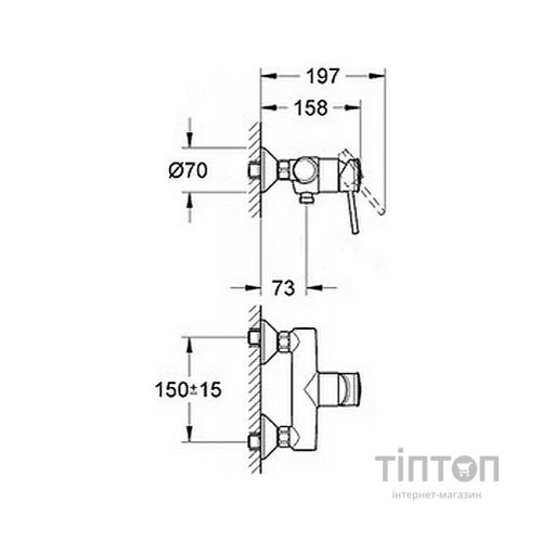 Змішувач Grohe BauClassic OHM shower exposed (32867000)