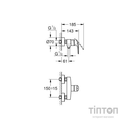 Змішувач Grohe Eurosmart New (33555003)