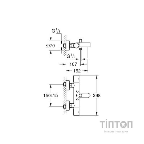 Змішувач Grohe Grohtherm 800 Cosmopolitan (34766000)