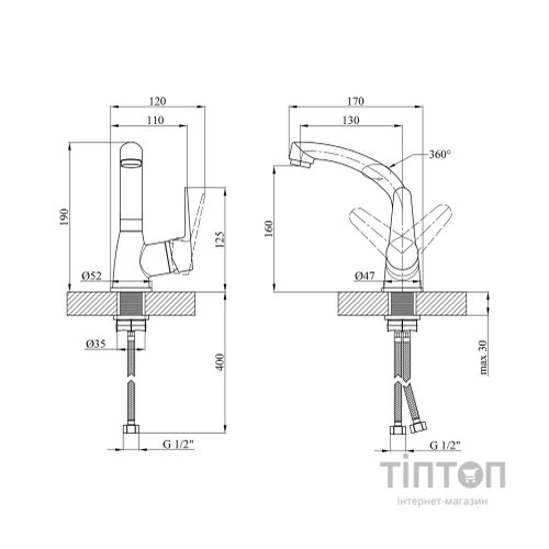 Змішувач Kroner Elbe-C031
