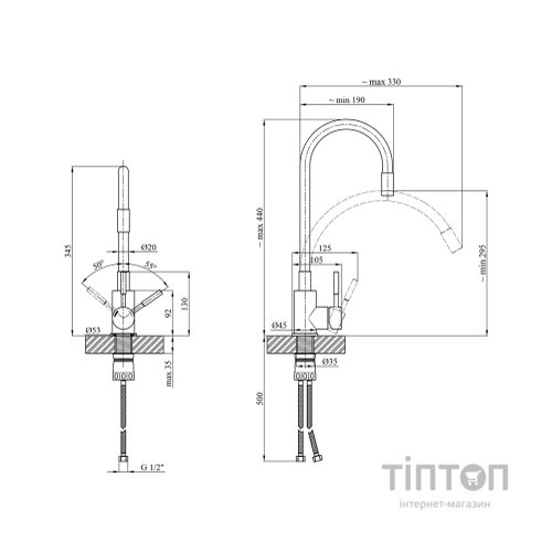 Змішувач Kroner Klassisch-ESG035GRA