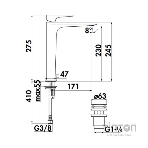 Змішувач NOBILI SE124128/2BM
