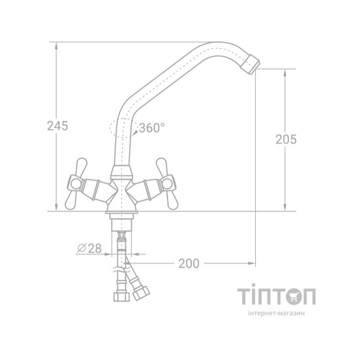 Змішувач TAU VD-4B161C