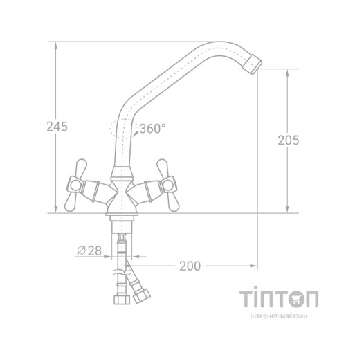 Змішувач TAU VN-4B160C (9885120)