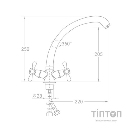 Змішувач TAU VN-4B460C (9885130)