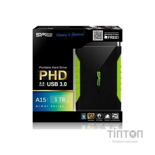 Зовнішній жорсткий диск 2.5" 1TB Silicon Power (SP010TBPHDA15S3K)