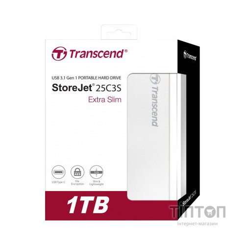 Зовнішній жорсткий диск 2.5" 1TB Transcend (TS1TSJ25C3S)