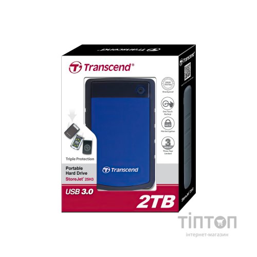 Зовнішній жорсткий диск 2.5" 2TB Transcend (TS2TSJ25H3B)