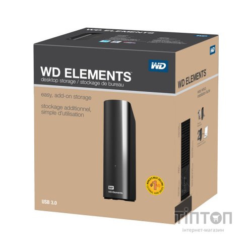 Зовнішній жорсткий диск 3.5" 14TB Elements Desktop WD (WDBWLG0140HBK-EESN)