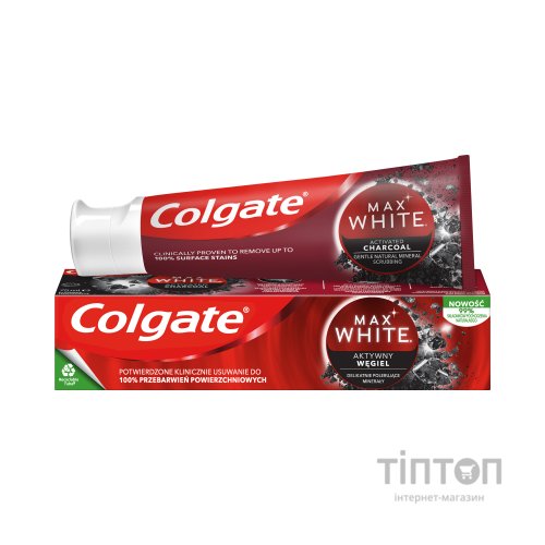 Зубна паста Colgate Max White Charcoal Optic White Відбілювальна з вугіллям 75 мл (8718951250017)