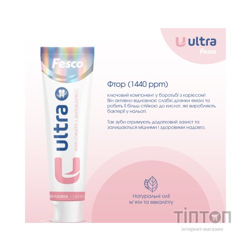Зубна паста Fesco Ultra Anti-Cavity Антікарієс 100 мл (4820204701963)
