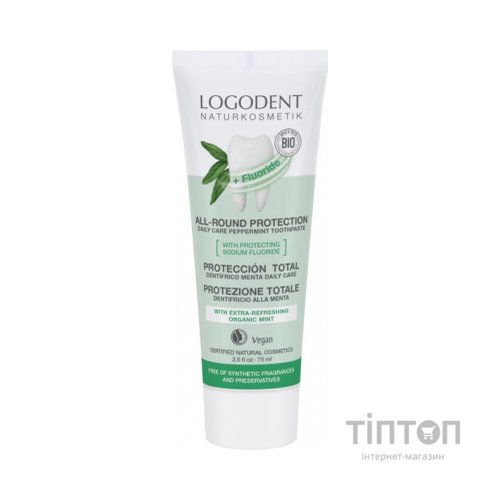 Зубна паста Logona Освіжаюча з фтором М'ята 75 мл (4017645017269)