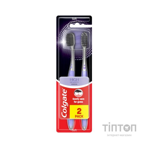 Зубна щітка Colgate High Density Charcoal м'яка 2 шт. (8718951369153)