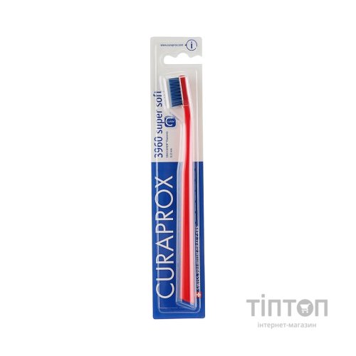 Зубна щітка Curaprox CS 3960 Super Soft Суперм'яка D 0.12 мм Червона із синьою щетиною (CS 3960-09)