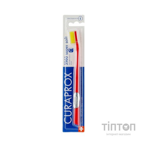 Зубна щітка Curaprox CS 3960 Super Soft Суперм'яка D 0.12 мм Червона з жовтою щетиною (CS 3960-10)