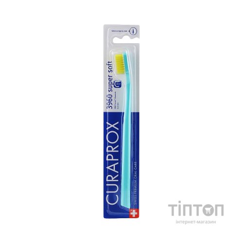 Зубна щітка Curaprox CS 3960 Super Soft Суперм'яка D 0.12 мм Петроль з жовтою щетиною (CS 3960-08)