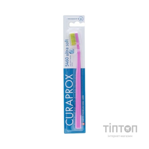 Зубна щітка Curaprox CS 5460 Ultra Soft Ультрам'яка D 0.10 мм Рожева із салатовою щетиною (CS 5460-11)