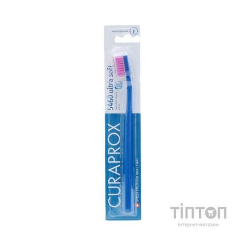 Зубна щітка Curaprox CS 5460 Ultra Soft Ультрам'яка D 0.10 мм Темно-синя з рожевою щетиною (CS 5460-22)