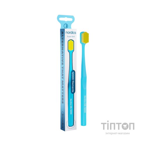 Зубна щітка Nordics Silk 12000 Blue/Yellow Синя із жовтими щетинками (3800500324173)