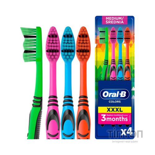 Зубна щітка Oral-B Colors Середньої жорсткості 4 шт. (8001090675521)