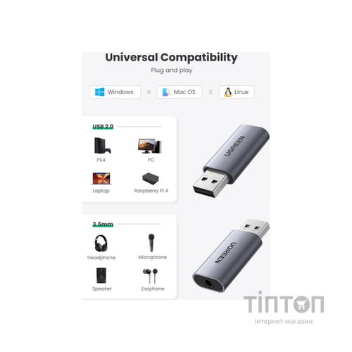 Звукова плата Ugreen CM383 gray (80864)