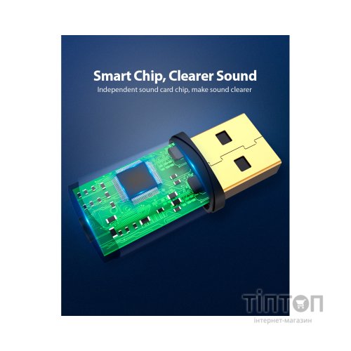 Звукова плата Vention Audio USB 1х3,5mm jack 4pin Metal (OMTP-CTIA) (CDLH0)