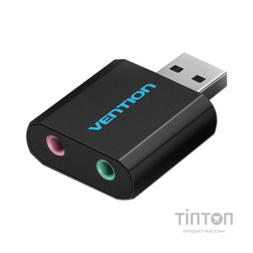 Звукова плата Vention Audio USB 2х3,5mm jack Metal (VAB-S17-B)