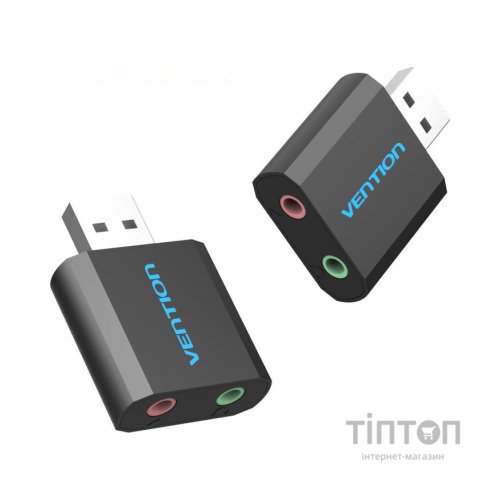 Звукова плата Vention Audio USB 2х3,5mm jack Metal (VAB-S17-B)