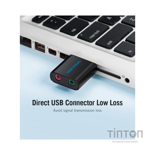 Звукова плата Vention Audio USB 2х3,5mm jack Metal (VAB-S17-B)