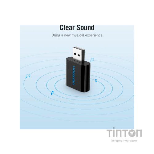 Звукова плата Vention Audio USB 2х3,5mm jack Metal (VAB-S17-B)