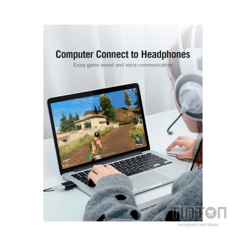 Звукова плата Vention Audio USB 2х3,5mm jack Metal (VAB-S17-B)